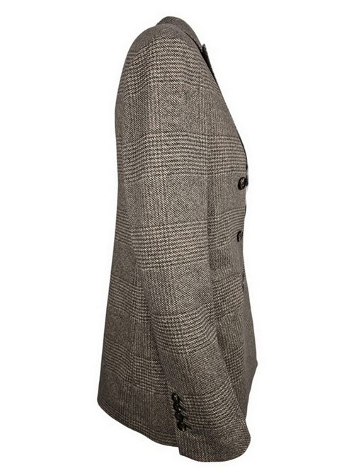 giacca donna doppiopetto galles  tortora e sabbia Circolo 1901 | FD3679CIOCCOLATO-L
